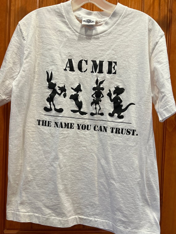 Vintage 1991 Warner Bros Acme Clothing Silouetts of Bugs Coyote Daffy Sylvester t Shirt white adult Medium Etsy Canada