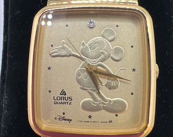 Vintage Disney Lorus Mickey Mouse Quartz Watch ~ Blue Face  display picture 1