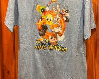 Vintage Jerry Leigh Looney Tunes Character T-Shirt-Blue-Adult Small