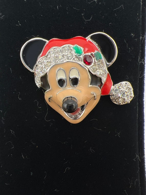 Santa Mickey Mouse Pin- Swarovski