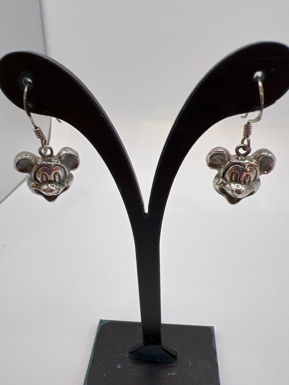 Vintage Sterling Silver 3D Mickey Head Earrings