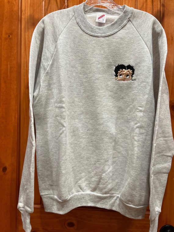 Vintage Betty Boop-Sweatshirt-Gray-Adult Large