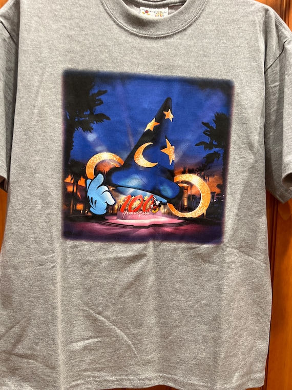 Vintage 90s Walt Disney World 100 Years of Magic T-Shirt Gray-Kids XLarge