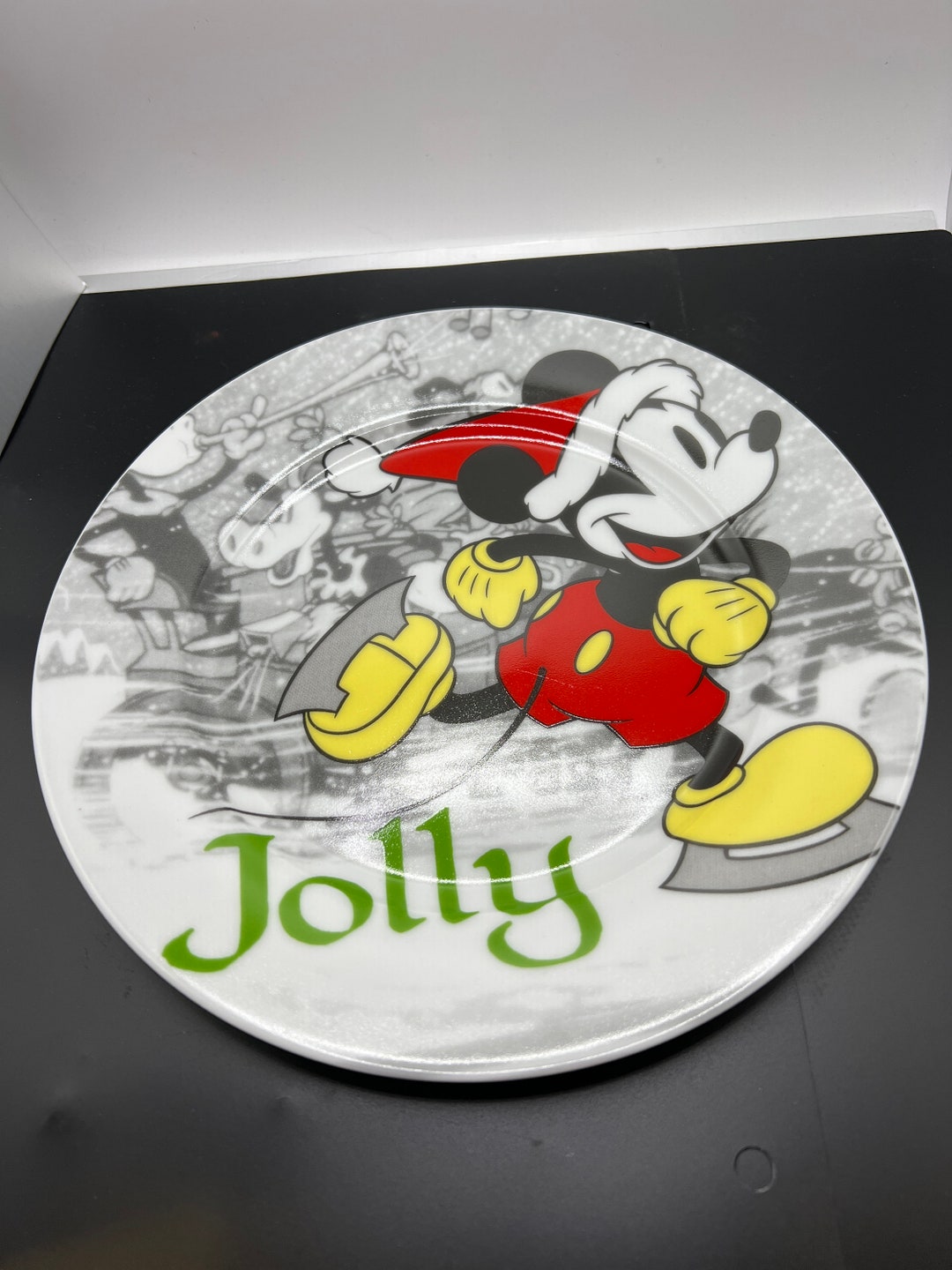 Disney Mickeys Vintage Holiday Plate Set4 Etsy