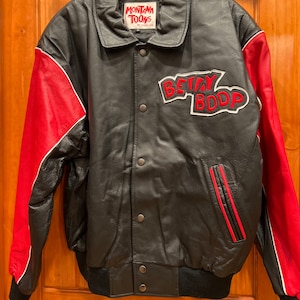 Vintage 90s Montana Toons Betty Boop Bomber Leather Jacket-adult