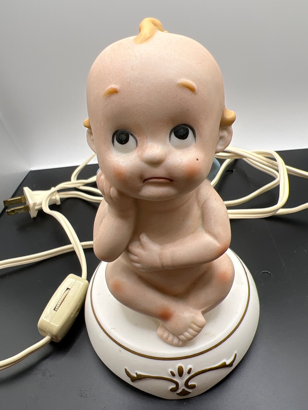 Vintage Kewpie Baby Doll Bisque Lamp Etsy