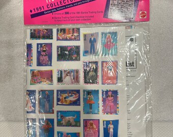 1991 Barbie Trading Cards Poster Etsy Canada