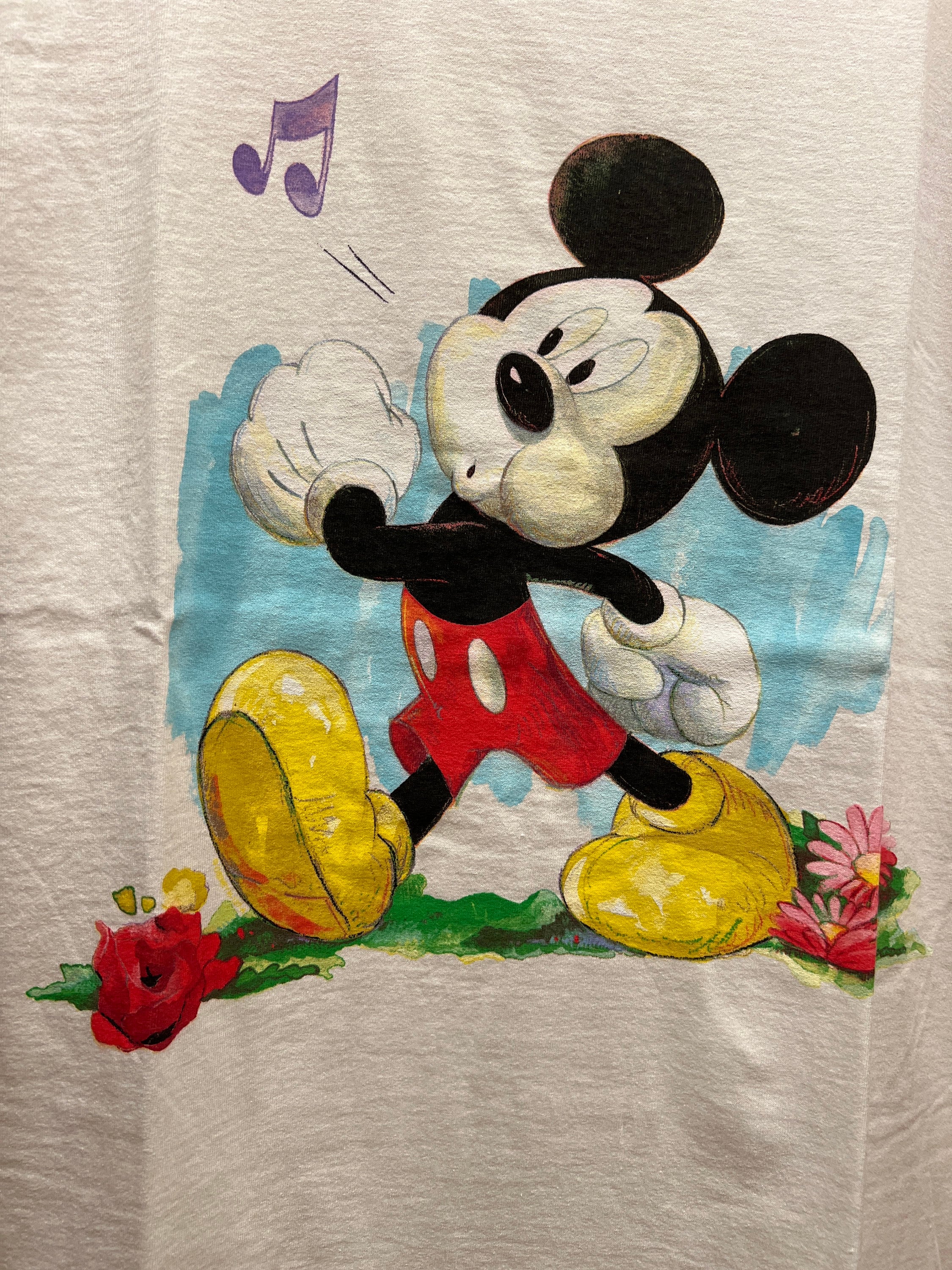 Vintage 90s Mickey Unlimited Whistling Mickey T-shirt-white