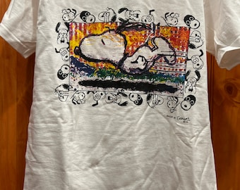 Vintage 1999 Tom Everhart’s 50th Anniversary Celebration Snoopy T-Shirt-White-Adult Small