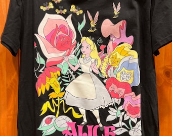Disney Alice in Wonderland T-Shirt-Black-Adult Small