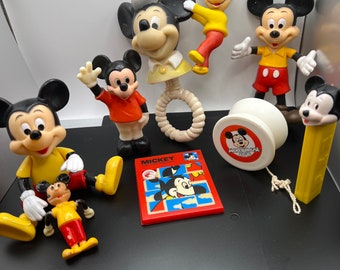 Vintage Mickey Mouse Toys- Lot of 9
