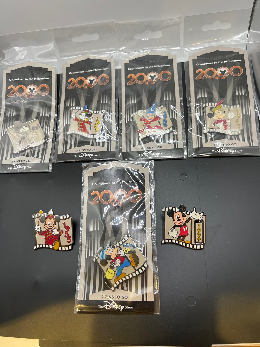 Mickey Mouse Countdown to the Millennium Tie Pin Collection-lot of