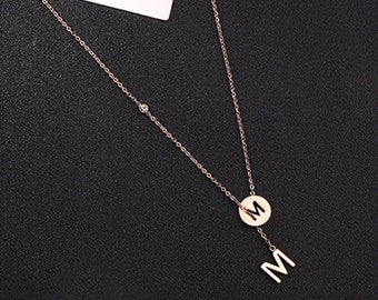 Custom Initial Necklace - Elegant & Tailored - Simple and Customizable gift for Mom | Light Luxury Design in Silver, Gold, and Rose Gold