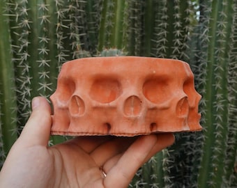 Endless Skull Planter – Terracotta Skull Pot for Succulents, Cactus, Halloween or Gothic Decor