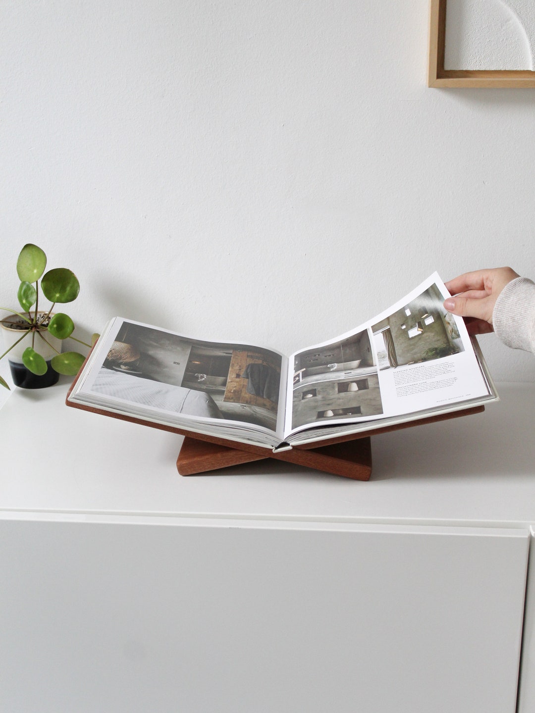 Open Book Stand Open Book Display Recipe Book Stand Etsy