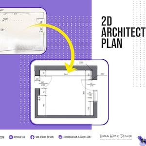 2D architectural floor plan / interior design room plan / wall dimension plan