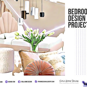 Bedroom interior design, Custom Online Interior Design, Interior Design Service, One room e-design service, Bespoke room interior design