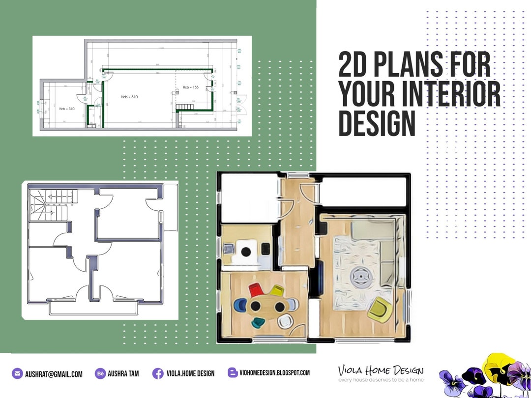 2D Interior Design Plans / 2D Floor Plan for Interior Design / Custom