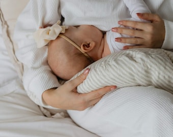Flax Linen Nursing Pillow - Ergonomic Breastfeeding Support