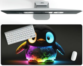 Penguin Mousepad, Large Penguin Mousepad, Large Desk Mat, Large Mousepad, Gaming Mousepad, Gift, Birthday, Cute, Penguins