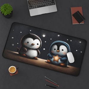Penguin Aesthetic Mouse Pad XXL Cute Penguins Desk Mat Penguins Large Wicca Mousepad Desk Accessories Decor