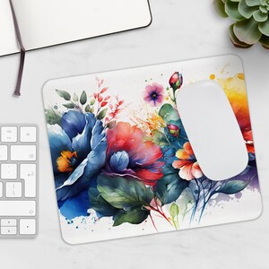 Watercolor Flowers Mouse Pad Gaming Mouse Pad for Work Game Office Home