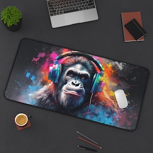 Mouse Pad Monkey Large Mouse Pad Monkey Large Desk Mat Large Mouse Pad Gaming Mouse Pad Gift Birthday Cute Affee, Ape