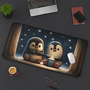 Penguin Aesthetic Mouse Pad XXL Cute Penguins Desk Mat Penguins Large Wicca Mousepad Desk Accessories Decor