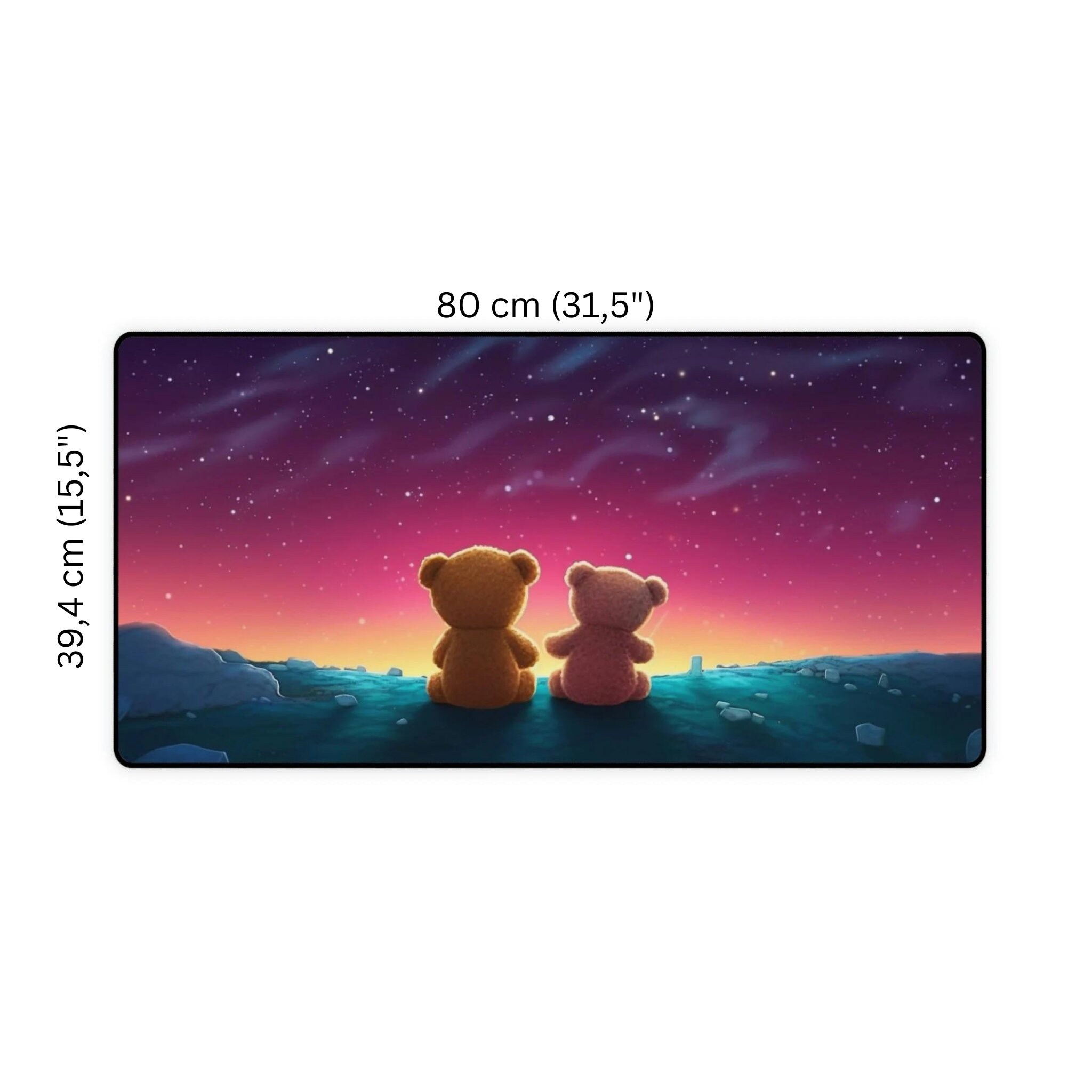 Cute Teddy Bear Deskmat Kawaii Stargazing XXL Gaming Mousepad Teddy ...
