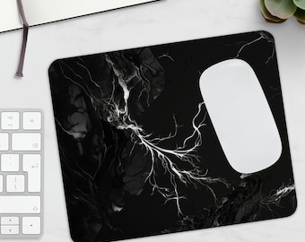 Marble Mousepad, Mousepad Marble, Black Marble Gaming Mousepad, Gift Idea