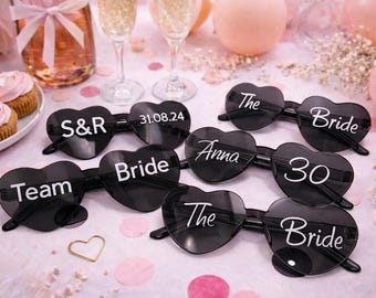 Personalized sunglasses for weddings, bachelorette parties, parties, birthdays