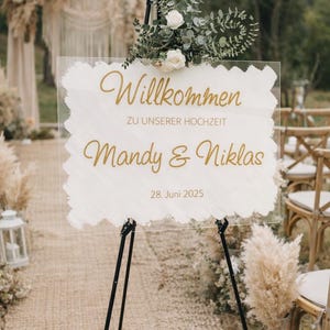 Willkommensschild, Hochzeit, Verlobung, Acrylschild, Plexiglasschild, Hochzeit, Willkommen zur Hochzeit, Begrüßungsschild, Empfangstafel