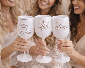 JGA Champagnergläser personalisiert | Team Bride Sektgläser | Junggesellinnenabschied Deko | Braut Party Geschenk | Hochzeit Gläser Set