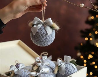 Adorno navideño de macramé personalizado de lujo