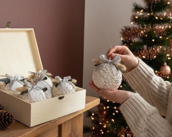 Adorno navideño de macramé personalizado de lujo