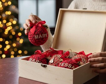 Adorno navideño de macramé personalizado de lujo