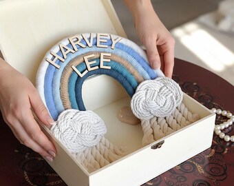 Tapices de macramé con diseño de arcoíris personalizados