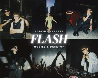 10 Flash Lightroom Mobile & Desktop Presets, Nightlife, Party, Polaroid, Disposable, Analog Camera Instagram Filters