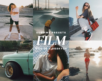 10 Film Lightroom Mobile & Desktop Presets, Vintage Analog, Disposable, Polaroid, 35mm, Kodak, Retro Filters