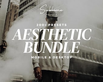 200+ Aesthetic Lightroom Mobile & Desktop Presets Bundle, Editorial, Muted, Neutral Tones, Creamy, Cinematic Filters