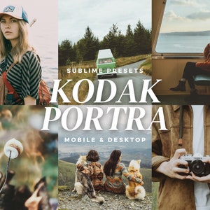 10 Kodak Portra Lightroom Mobile & Desktop Presets, Vintage, Warm, Grainy Presets, Retro Aesthetic Presets, Film Camera Instagram Filters