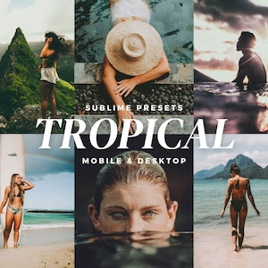 10 Tropical Lightroom Mobile & Desktop Presets, Wanderlust Influencer Preset, Outdoor Vibrant Presets, Summer Vacation Presets, Beach Preset