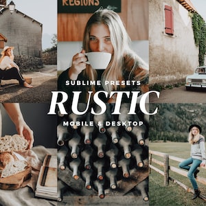10 Rustic Lightroom Mobile & Desktop Presets, Natural Boho Filters for Instagram, Earthy Presets for Outdoor Photography, Warm Light Presets