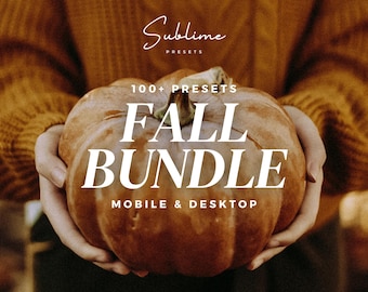 100+ Fall Lightroom Mobile & Desktop Presets Bundle, Dark Academia, Moody, Cozy, Halloween, Autumn Filters