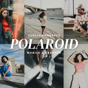 10 preimpostazioni per dispositivi mobili e desktop Polaroid Lightroom, preimpostazioni retrò, preimpostazioni per influencer, preimpostazioni anni &#39;90, preimpostazioni per Instagram, preimpostazioni vintage