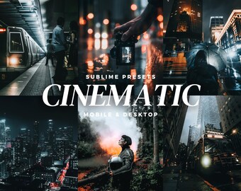 10 Cinematic Lightroom Mobile & Desktop Presets, Urban Photography Presets, Nigh Presets, Long Exposure Presets, Street Photography Presets