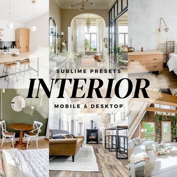 10 Interior Lightroom Mobile & Desktop Presets, Real Estate Photography Filter, Interior Photography, Bright Airy Preset, Clean Home Preset