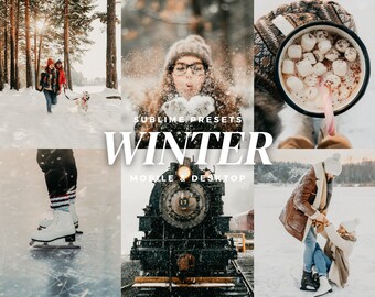 10 Winter Lightroom Mobile & Desktop Presets, Cozy, Festive, Winter Holidays, Family Photoshoot, Christmas Filters