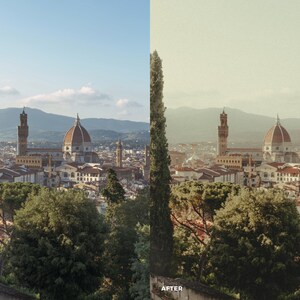 May include: A panoramic view of a city with a large dome building in the center. The city is surrounded by mountains and trees. The sky is blue and the sun is shining.