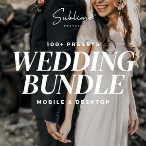 100+ Wedding Lightroom Mobile & Desktop Presets Bundle, Bright Airy Presets, Professional Wedding Presets, Couple Photography, Light Presets